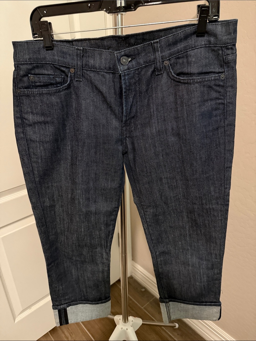 7 For All Mankind Dark Blue Cropped Jeans